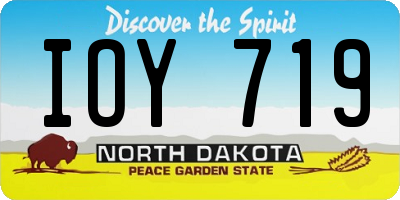 ND license plate IOY719