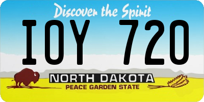 ND license plate IOY720