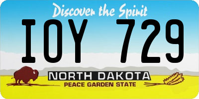 ND license plate IOY729