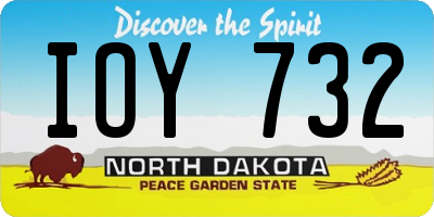 ND license plate IOY732