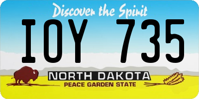 ND license plate IOY735