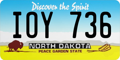 ND license plate IOY736