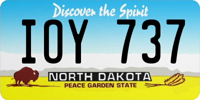 ND license plate IOY737