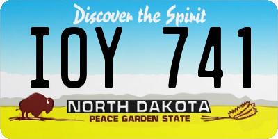 ND license plate IOY741