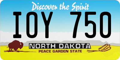 ND license plate IOY750
