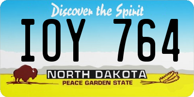 ND license plate IOY764