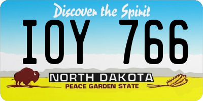 ND license plate IOY766