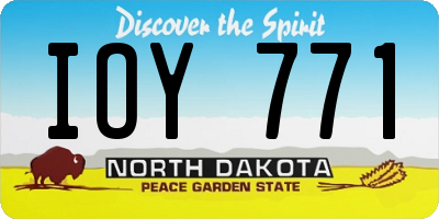 ND license plate IOY771