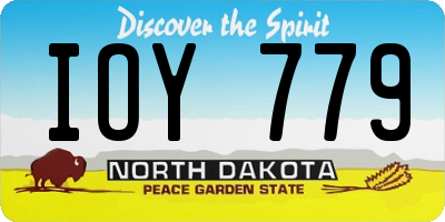 ND license plate IOY779
