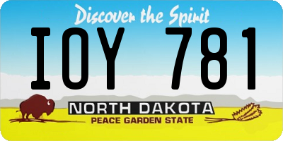 ND license plate IOY781