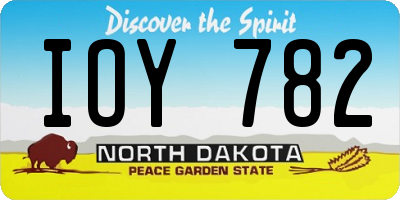 ND license plate IOY782