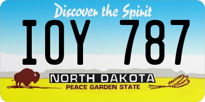 ND license plate IOY787