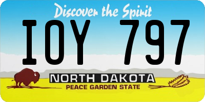 ND license plate IOY797