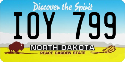 ND license plate IOY799