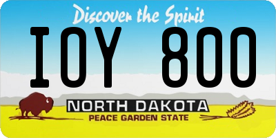 ND license plate IOY800