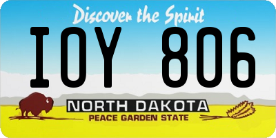 ND license plate IOY806