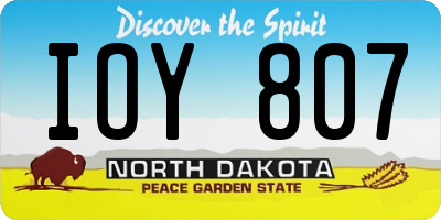 ND license plate IOY807