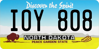 ND license plate IOY808