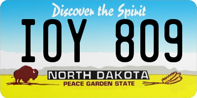ND license plate IOY809