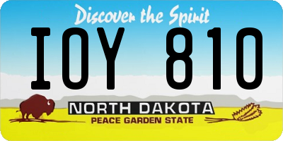 ND license plate IOY810