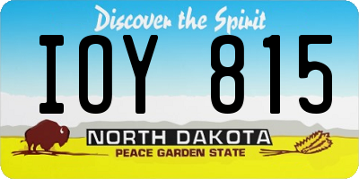 ND license plate IOY815