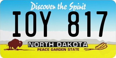 ND license plate IOY817