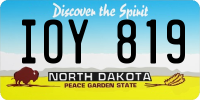 ND license plate IOY819