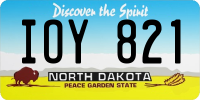 ND license plate IOY821