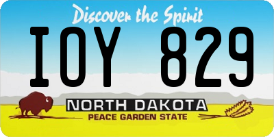 ND license plate IOY829