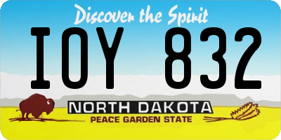 ND license plate IOY832