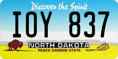 ND license plate IOY837