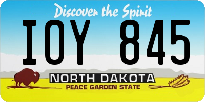 ND license plate IOY845