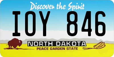 ND license plate IOY846