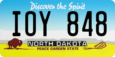 ND license plate IOY848