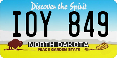 ND license plate IOY849