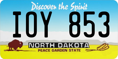 ND license plate IOY853