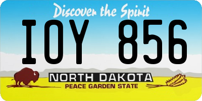 ND license plate IOY856