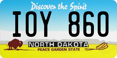 ND license plate IOY860