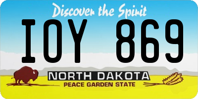 ND license plate IOY869