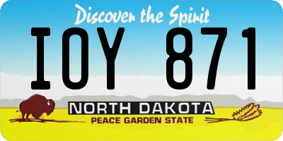 ND license plate IOY871