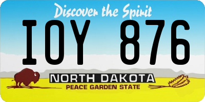 ND license plate IOY876