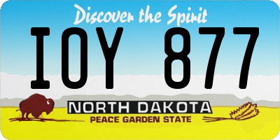 ND license plate IOY877