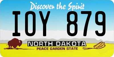 ND license plate IOY879