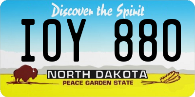 ND license plate IOY880