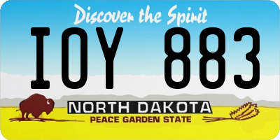 ND license plate IOY883
