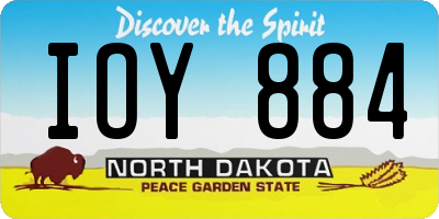 ND license plate IOY884