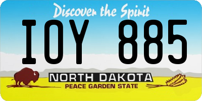 ND license plate IOY885