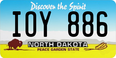 ND license plate IOY886
