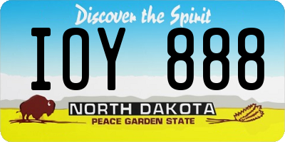 ND license plate IOY888