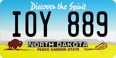 ND license plate IOY889